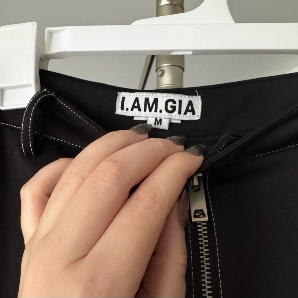 I.AM.GIA Slater Pants Black White Side Stripe High Rise Flare M ASO Kylie Jenner - Picture 10 of 10
